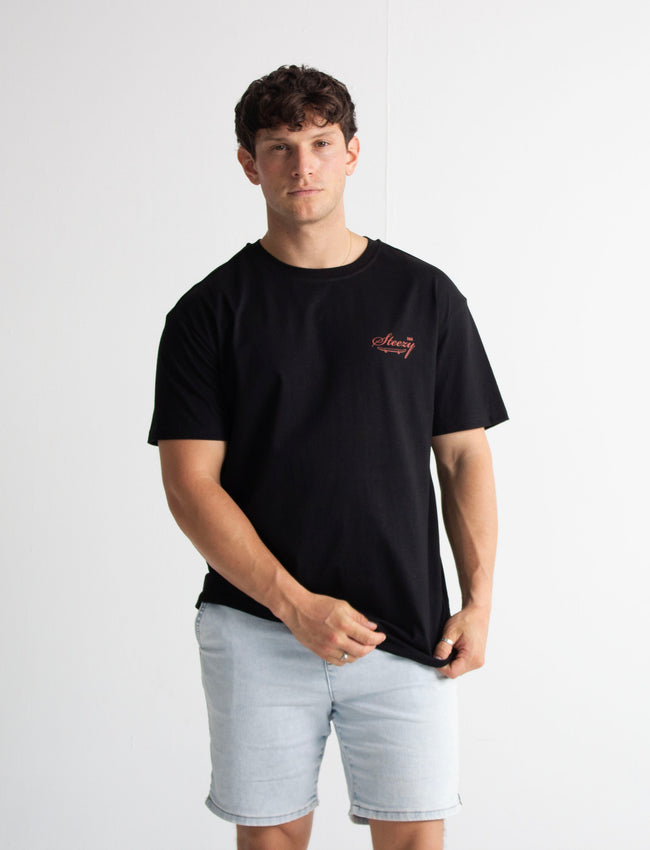 304 Mens Pizza T Shirt Black