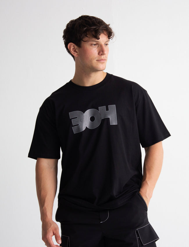 304 Mens Retro Core T-shirt Black