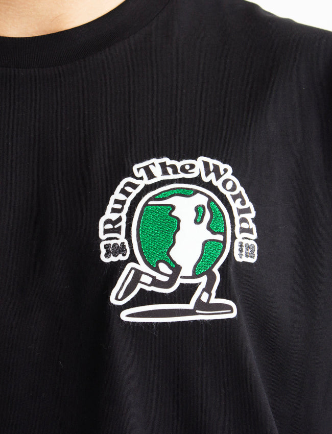 304 Mens Around The World Badge T-shirt Black