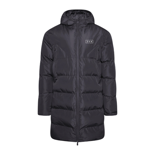 304 Classics Black Longline Padded Jacket