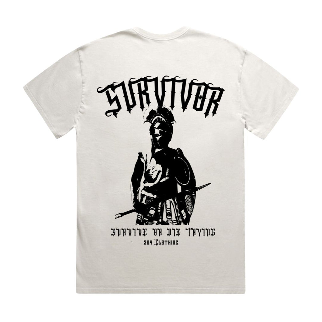 Survivor Heavy Faded T-Shirt Bone