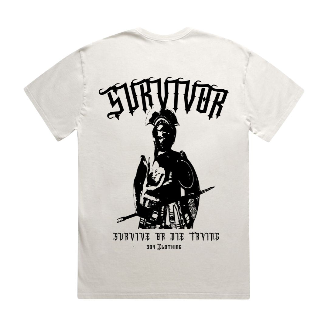 Survivor Heavy Faded T-Shirt Bone