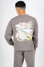 TOF Floral Sweater Faded Grey