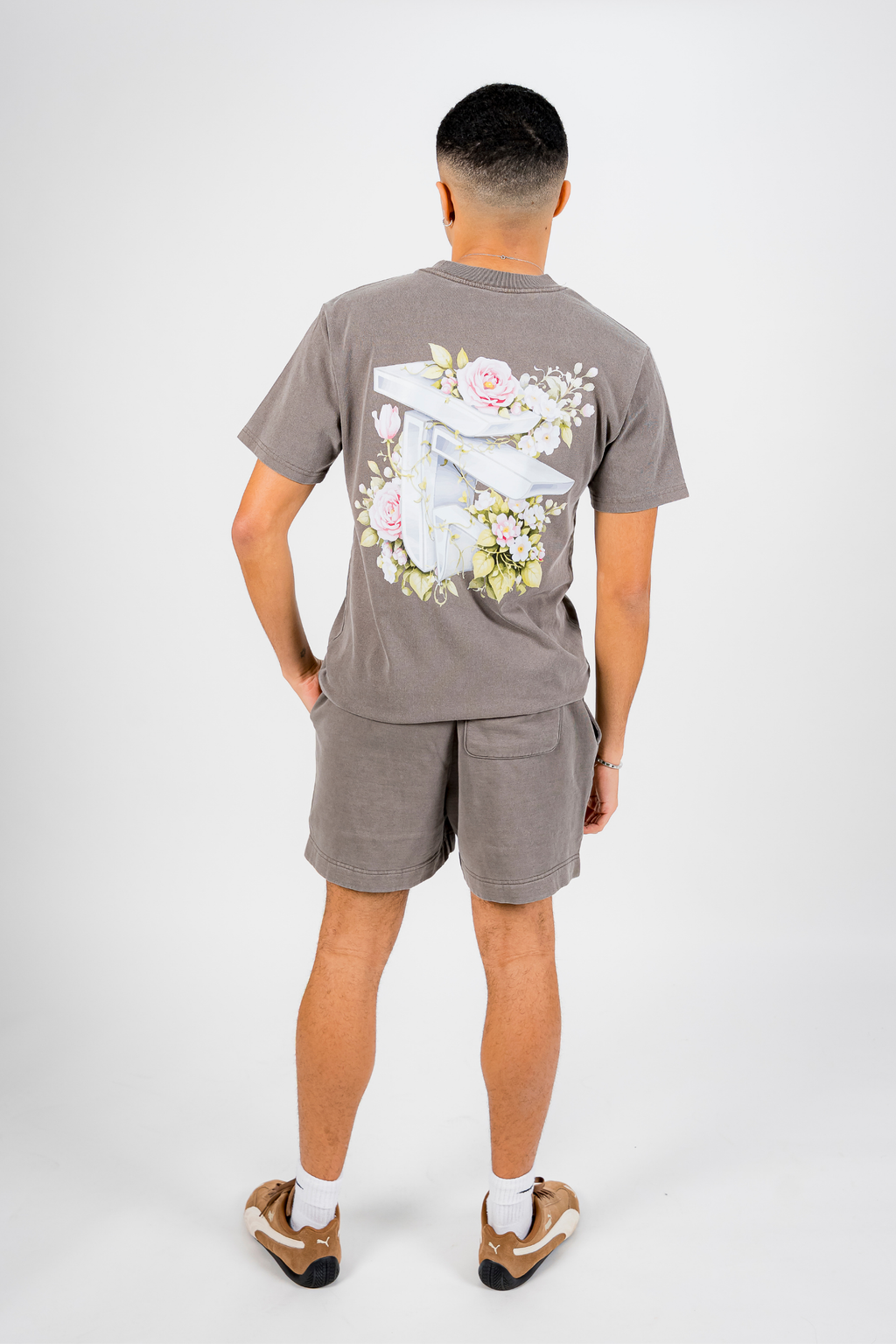 TOF Floral T-Shirt Faded Grey