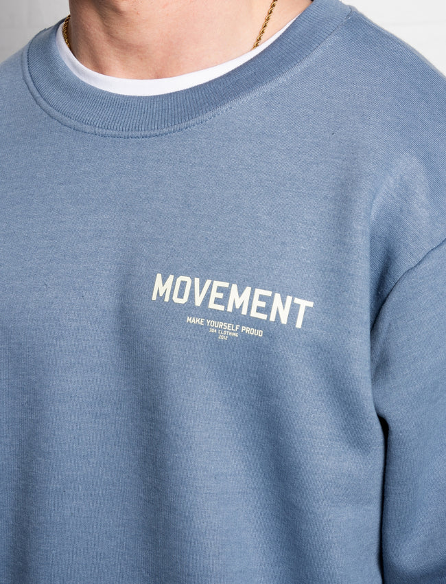 304 Mens Movement Sweater Dusty Blue