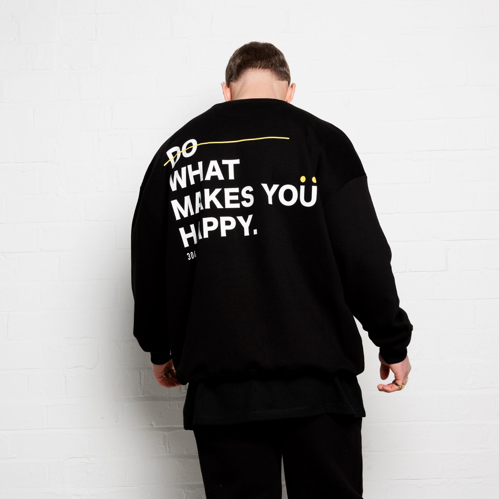 304 Mens Do What Makes You Happy Sweatshirt Black