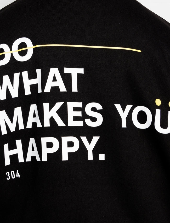 304 Mens Do What Makes You Happy Oversized Sweatshirt Black