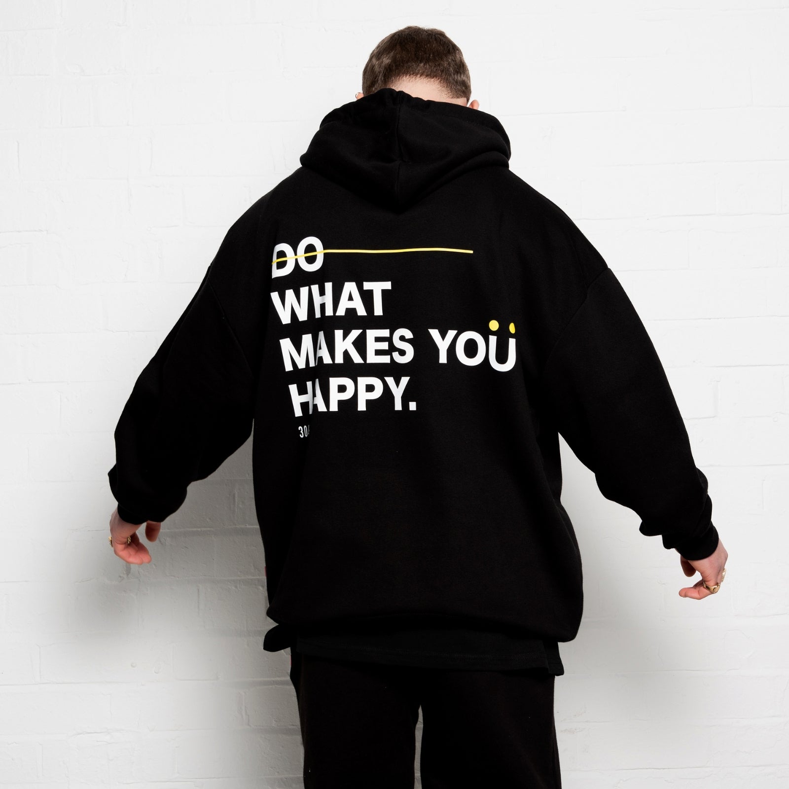 304 Mens Do What Makes You Happy Hoodie Black (oversized)