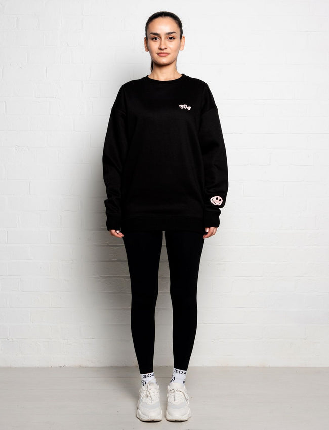 304 Womens I Like My Fit Sweatshirt Black (Oversized)