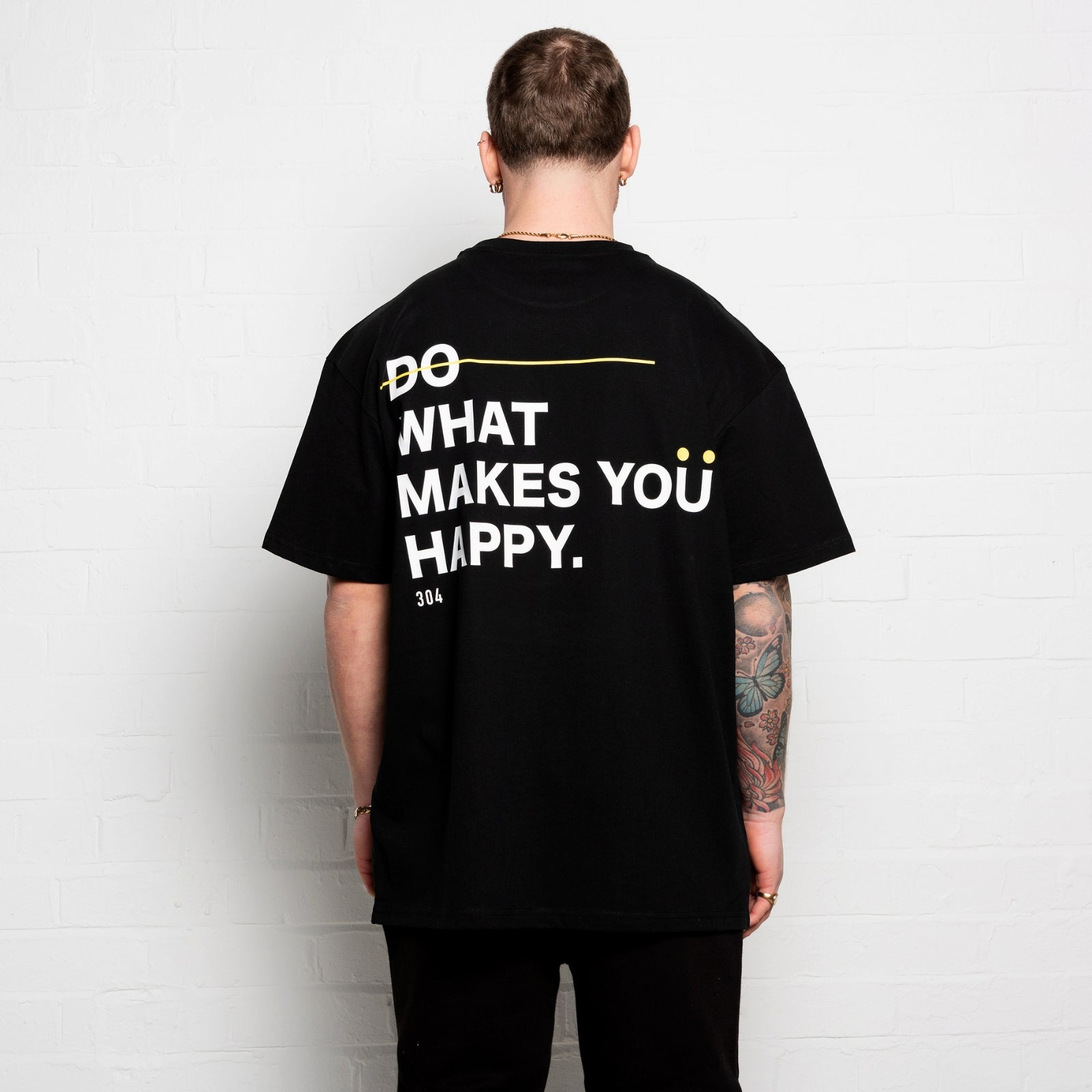 304 Mens Do What Makes You Happy T-Shirt Black (Oversized)
