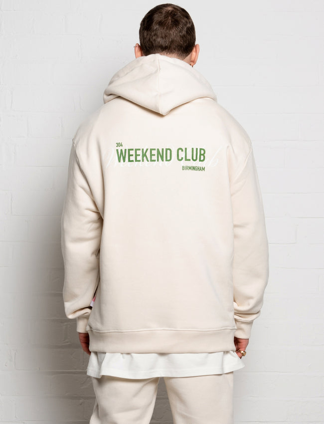 304 Mens The Weekend Club Hoodie Off White (oversized)