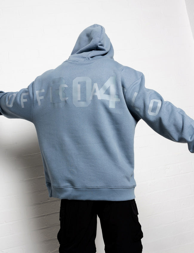 304 Mens Mono Official Hoodie Dusty Blue (oversized)