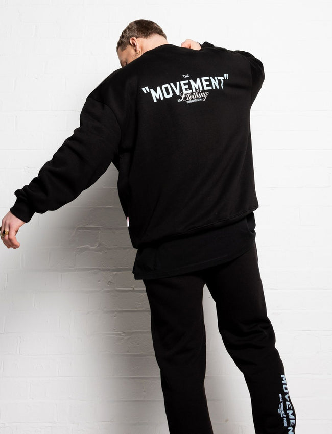 304 Mens Movement Oversized Sweatshirt Black