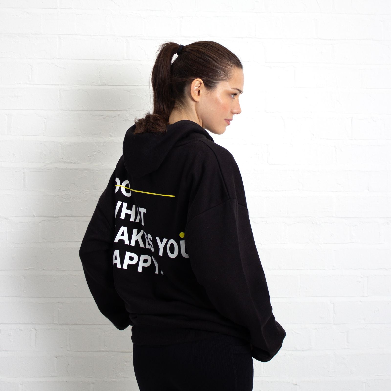 304 Womens Do What Makes You Happy Hoodie Black (oversized)