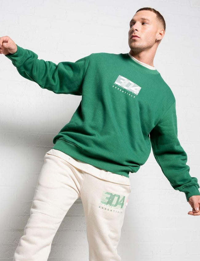 304 Mens Classic Essentials Sweatshirt Moss Green
