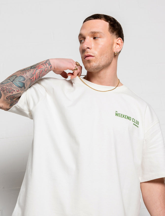 304 Mens The Weekend Club T-shirt Ivory (Oversized)