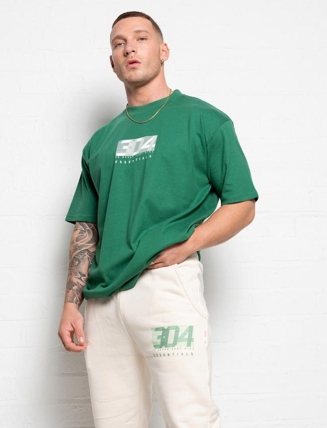 304 Mens Classic Essentials Relaxed Fit T Shirt Moss Green