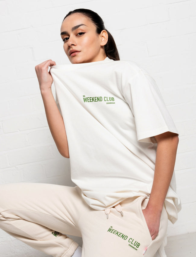 304 Womens The Weekend Club T-Shirt Ivory (Oversized)