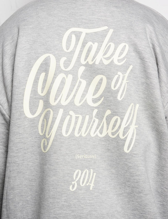 304 Mens Take Care Sweatshirt Grey (oversized)