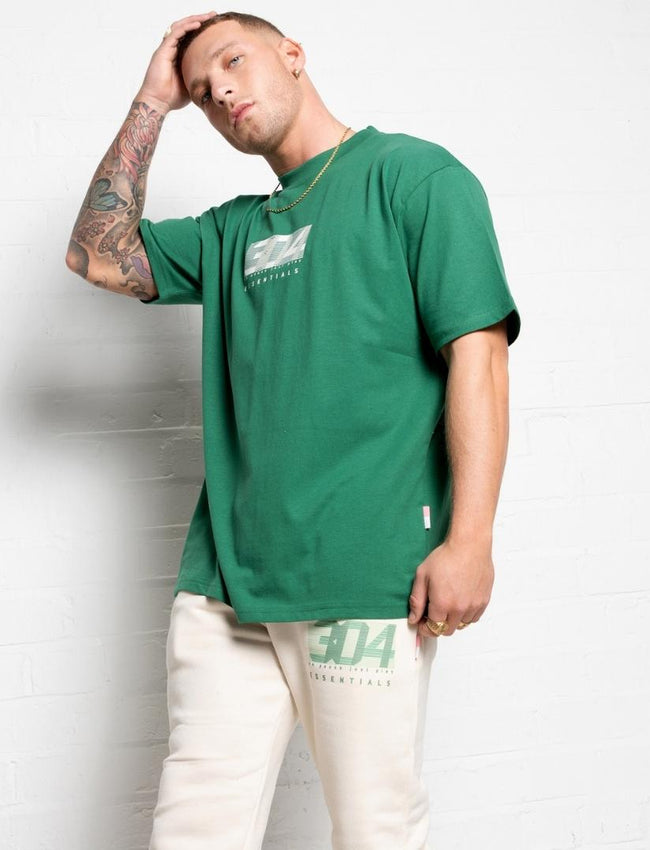 304 Mens Classic Essentials Relaxed Fit T Shirt Moss Green