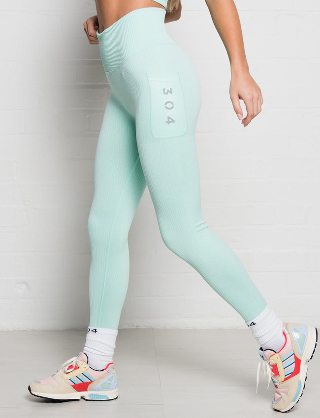 304 Womens Ribbed Seamless 3D Fit Legging Peppermint