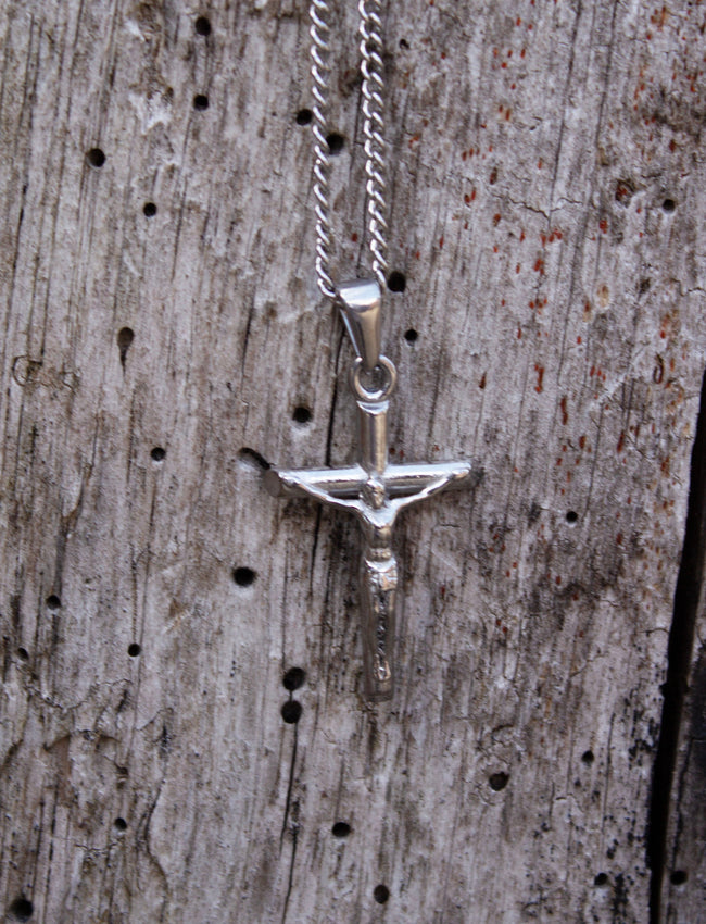 Silver Cross Pendant with Silver Chain Necklace