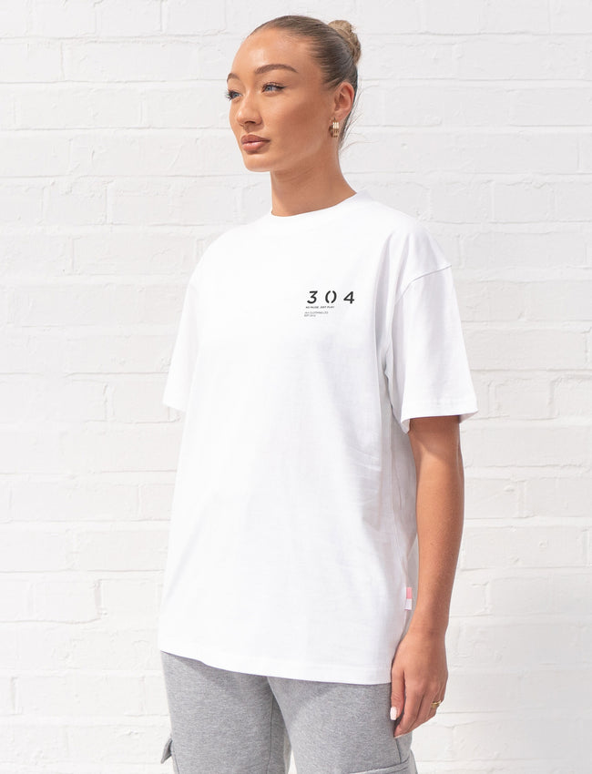 304 Womens Coffee Crew Relaxed T-Shirt White